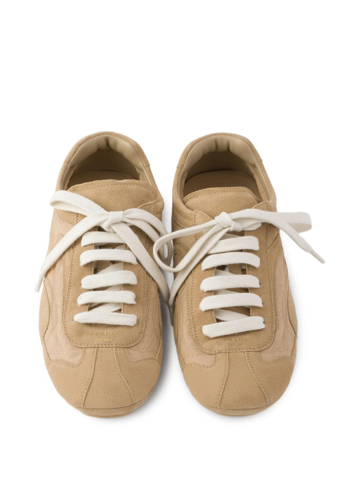 PRADA White Leather Low-Top Sneakers