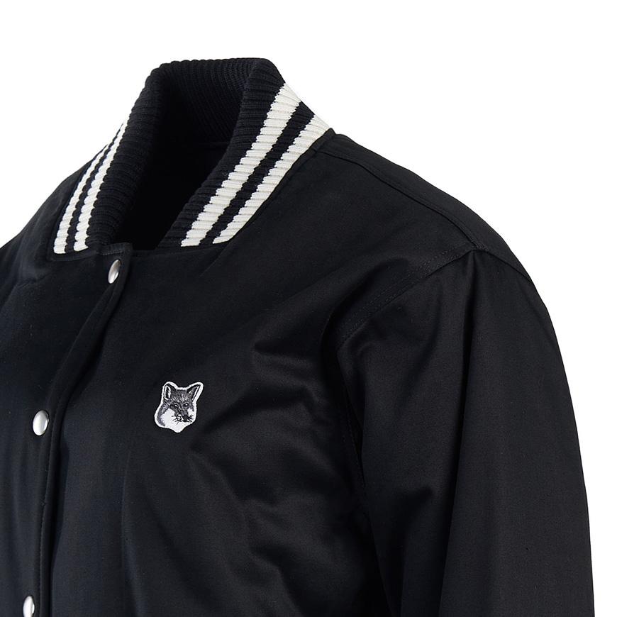 Maison Kitsune Satin Bomber Jacket Black Women
