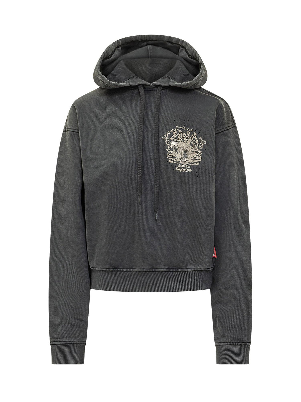 DIESEL Grey Cotton Logo Sweatshirt Women