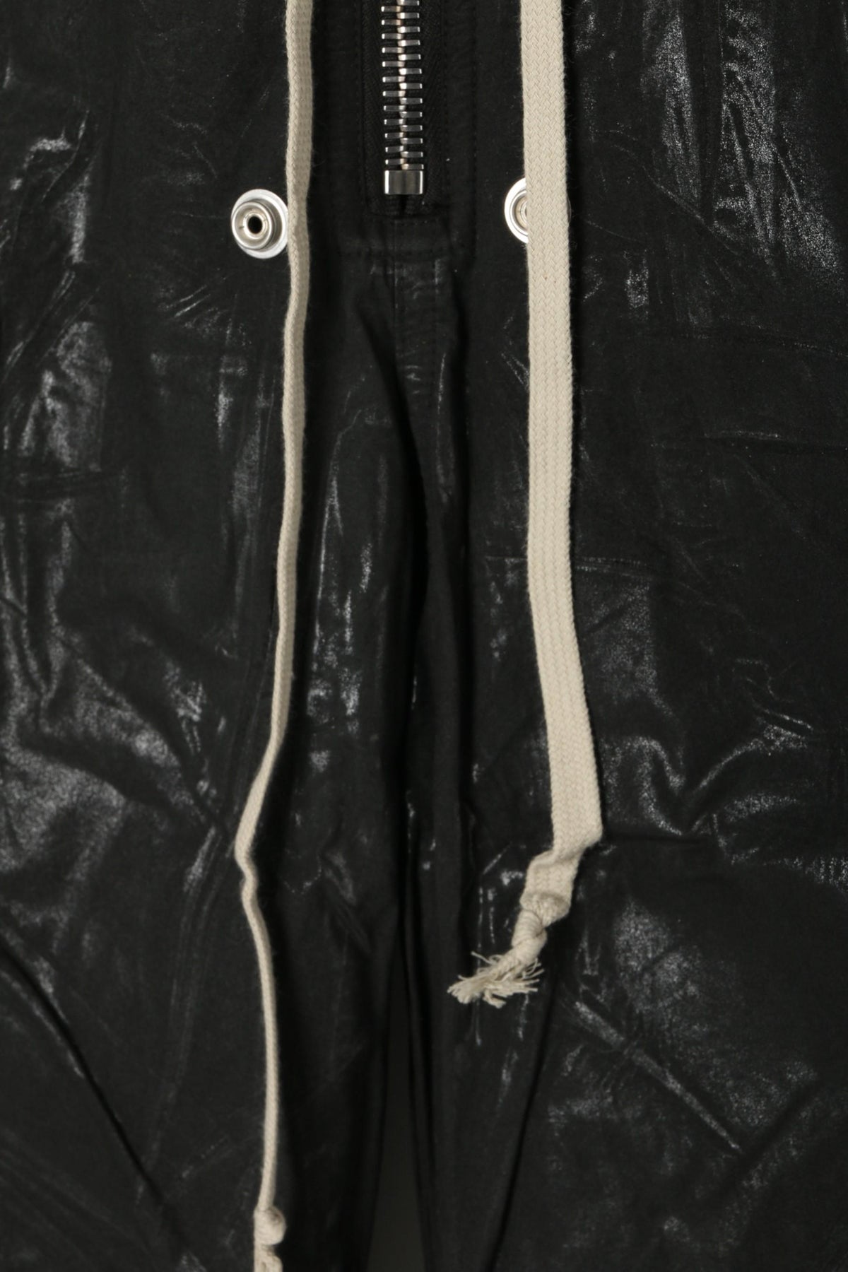 Rick Owens DRKSHDW Black Foil Cotton Poplin Sweatpants Joggers DU01E3378 PF 09