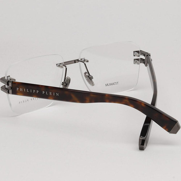 Philipp Plein Titanium Rimless Square Eyeglasses Unisex VPP086 0568