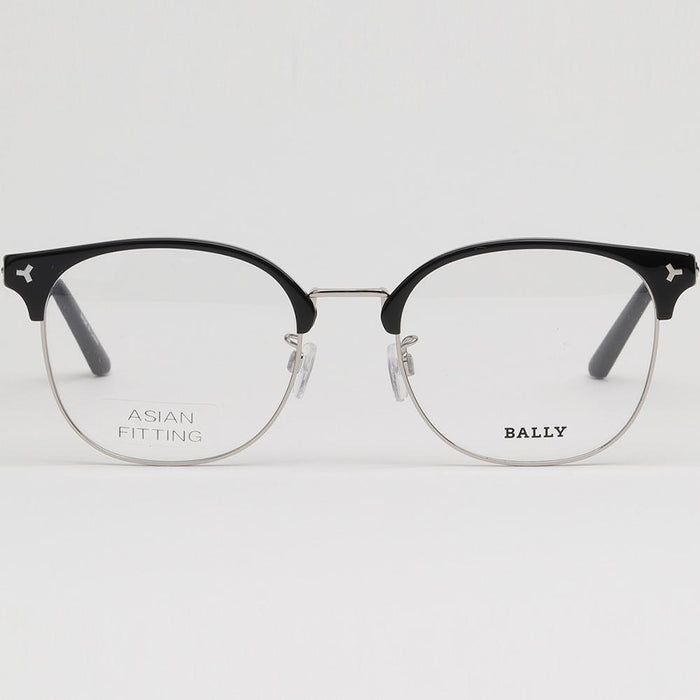 BALLY Gray Half-Rim Acetate Eyeglass Frames Unisex Asian Fit