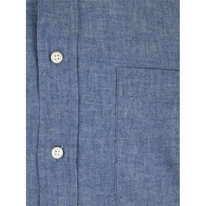 THOM BROWNE Stripe Chambray Long Sleeve Shirt