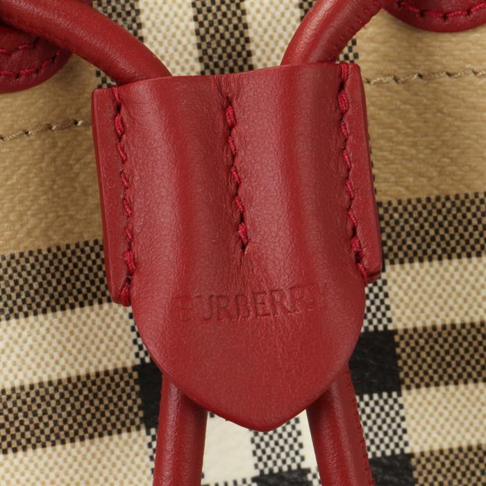 BURBERRY Mini Check Bucket Bag Tote
