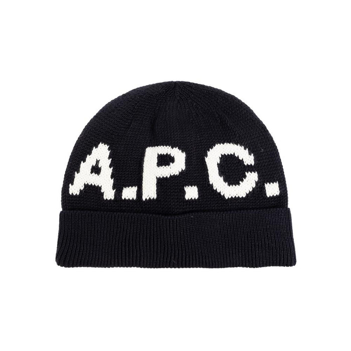 A.P.C. Dark Navy Signature Logo Beanie M25113 IAK