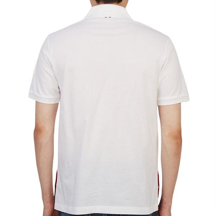 THOM BROWNE RWB Pocket Polo Short Sleeve T-Shirt White MJP022A