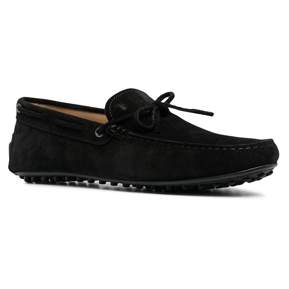 Tods City Gommino Driving Loafers Black Leather Men's Shoes
