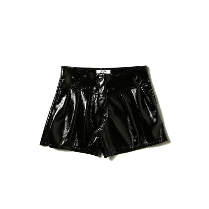 MSGM Women’s Faux Leather Shorts Black