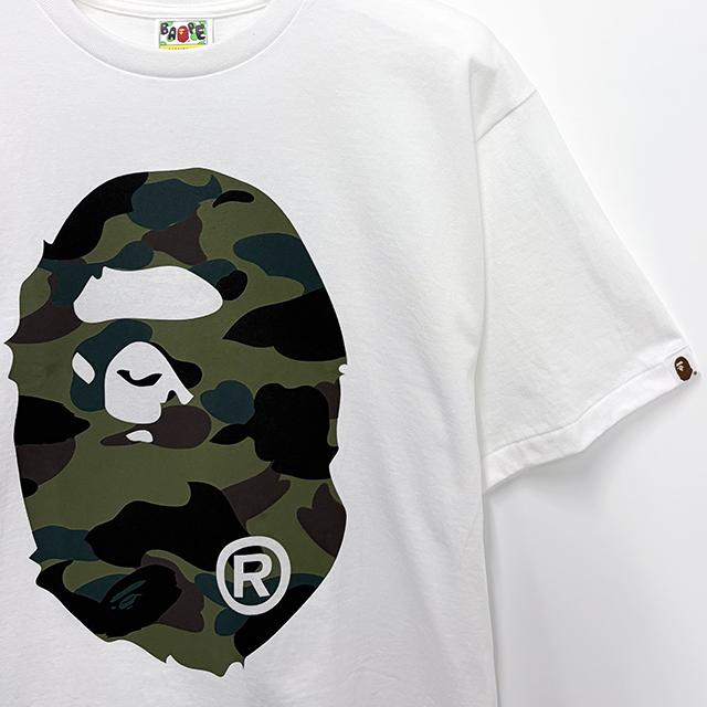 BAPE Giant First Camo Big Ape Head Short Sleeve T-Shirt White/Gray