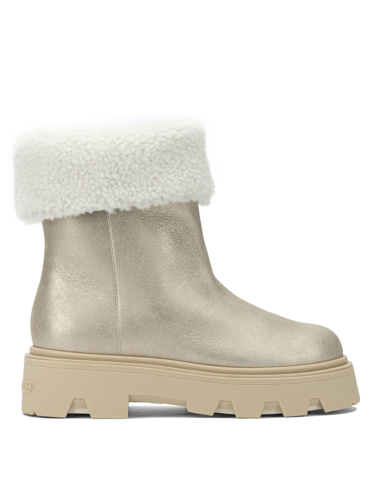 Moncler Black Leather AUREA Ankle Boots