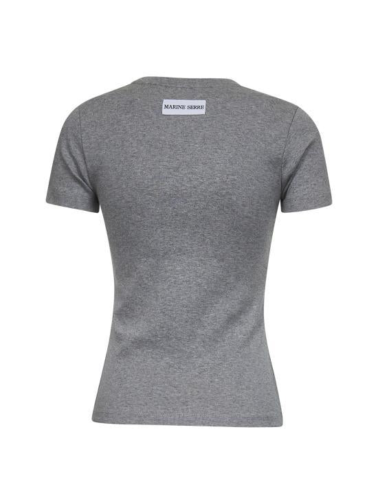 Marine Serre Gray Short Sleeve T-Shirt WTT012 ACJER0008