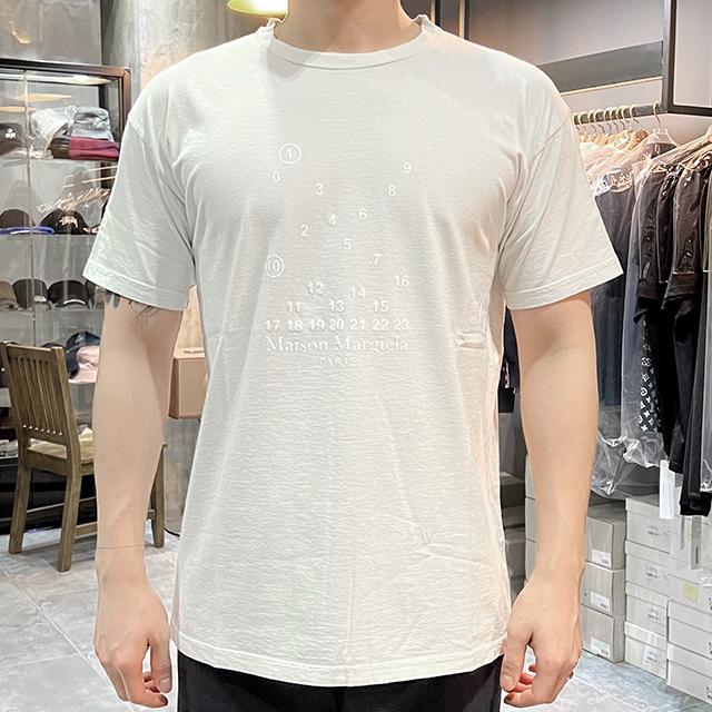 Maison Margiela Back Stitch Number Logo Short Sleeve T-Shirt White
