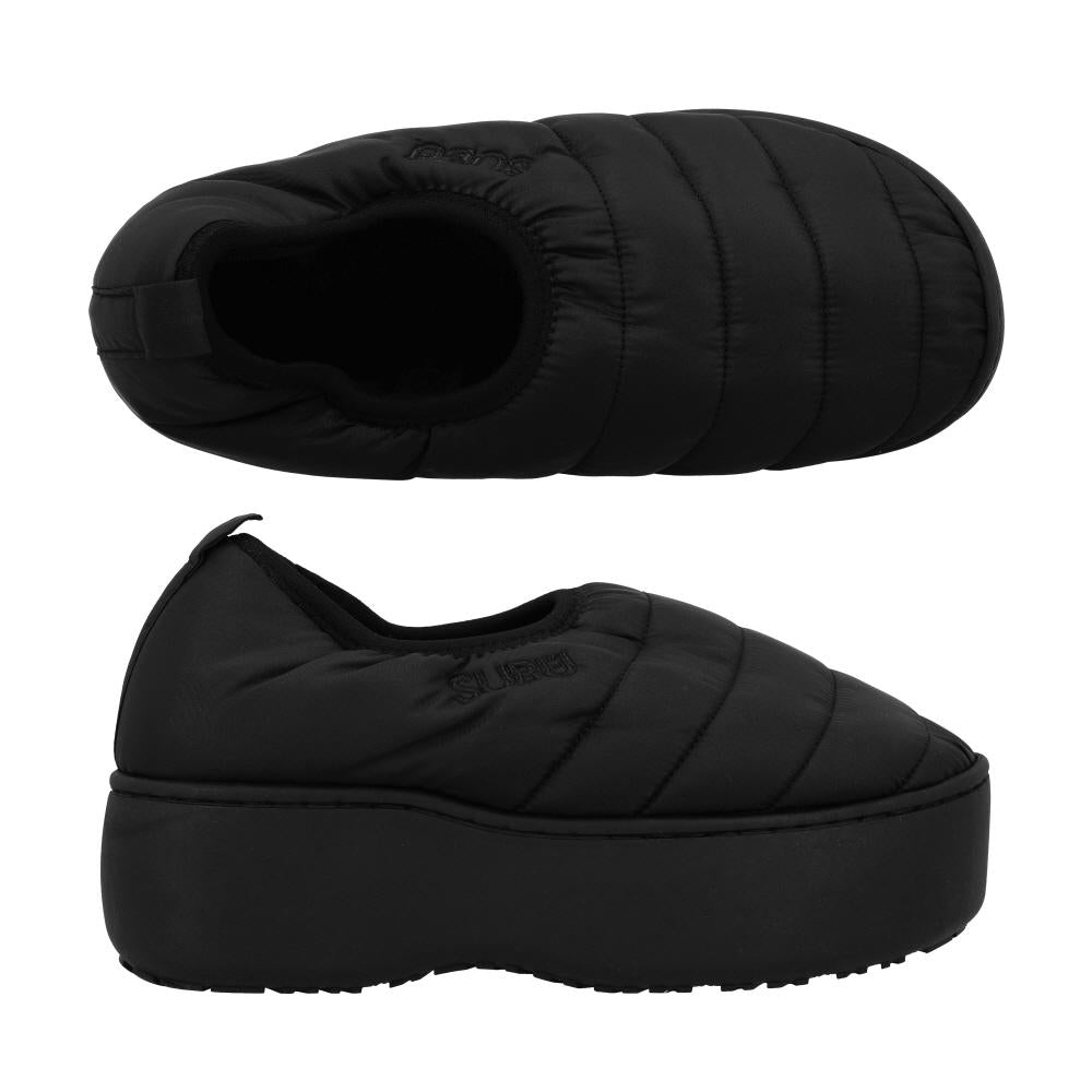 SUBU Black VAMP Platform F-Line Fleece Lined Padded Slippers Men