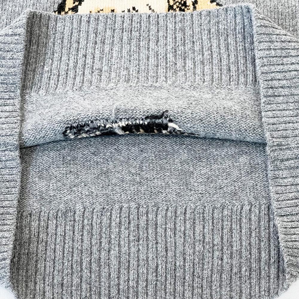 GANNI Rabbit Jacquard Crewneck Knit Sweater K2502 523