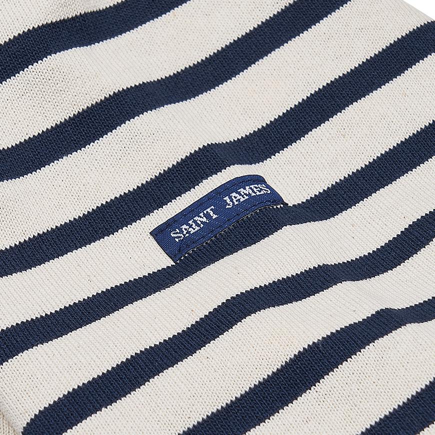 Saint James Unisex Ecru/Navy Striped GUERANDE T-Shirt