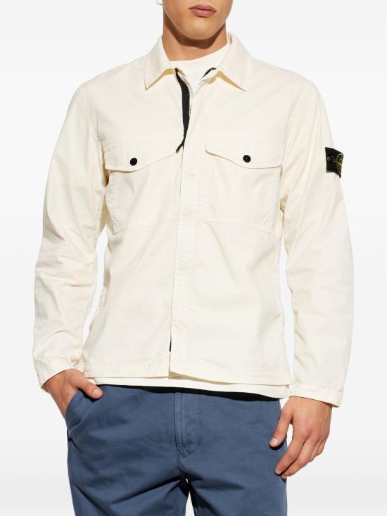 STONE ISLAND Ivory Cotton Blend Casual Jacket for Men L2S151200003 S0A10 V0093