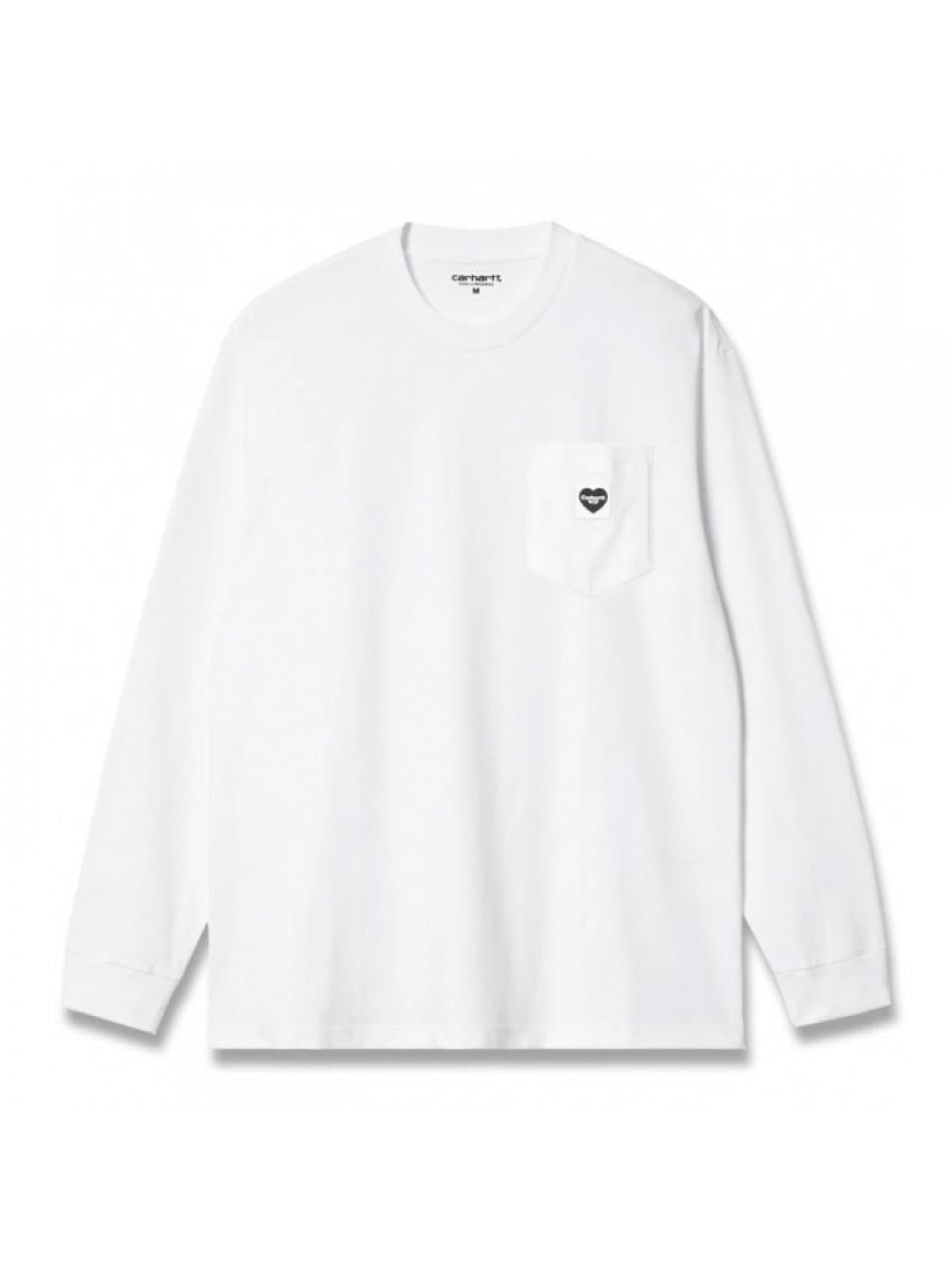 CARHARTT WIP Long Sleeve Pocket Heart T-Shirt White Cotton Men