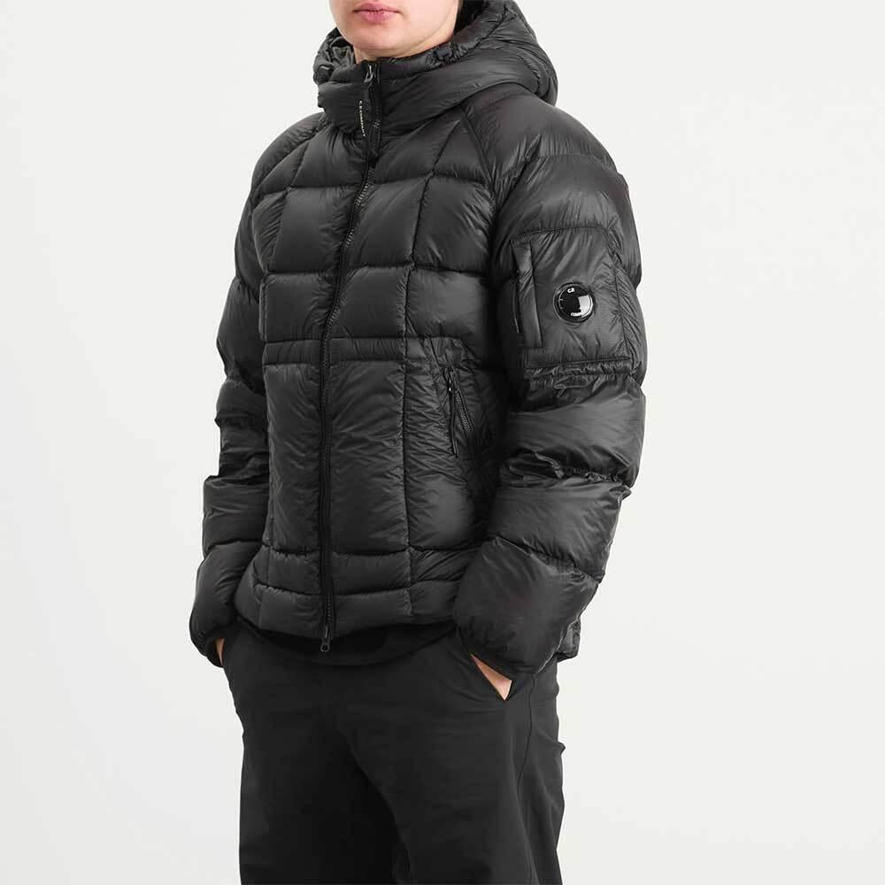 CP Company Hooded Puffer Jacket Black Mens Down Outerwear