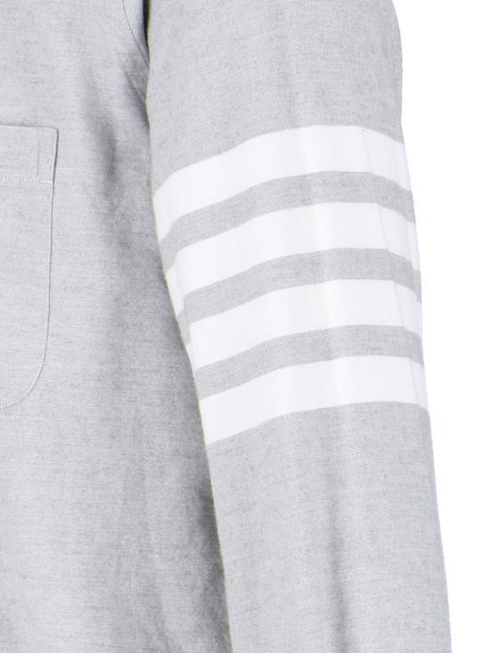 THOM BROWNE Flannel 4-Bar Long Sleeve Shirt Med Gray Men’s