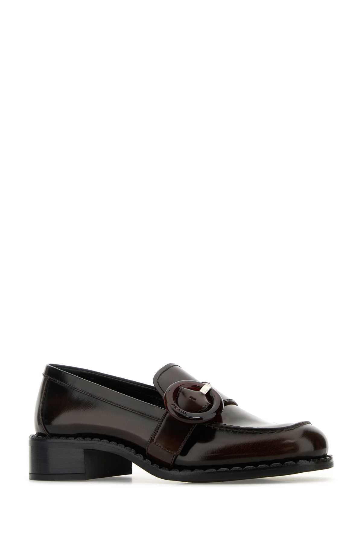 PRADA Black Leather Loafer Women’s Dress Shoes