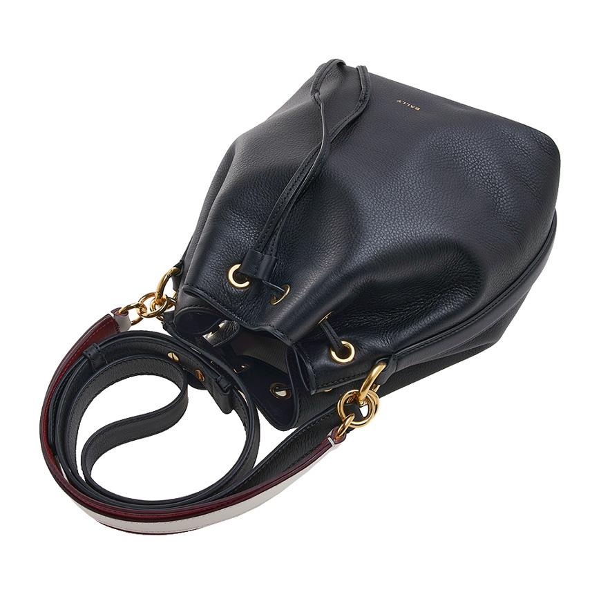 BALLY Womens Black Leather Code Bucket Shoulder Bag WAU01 FVT607 U901O