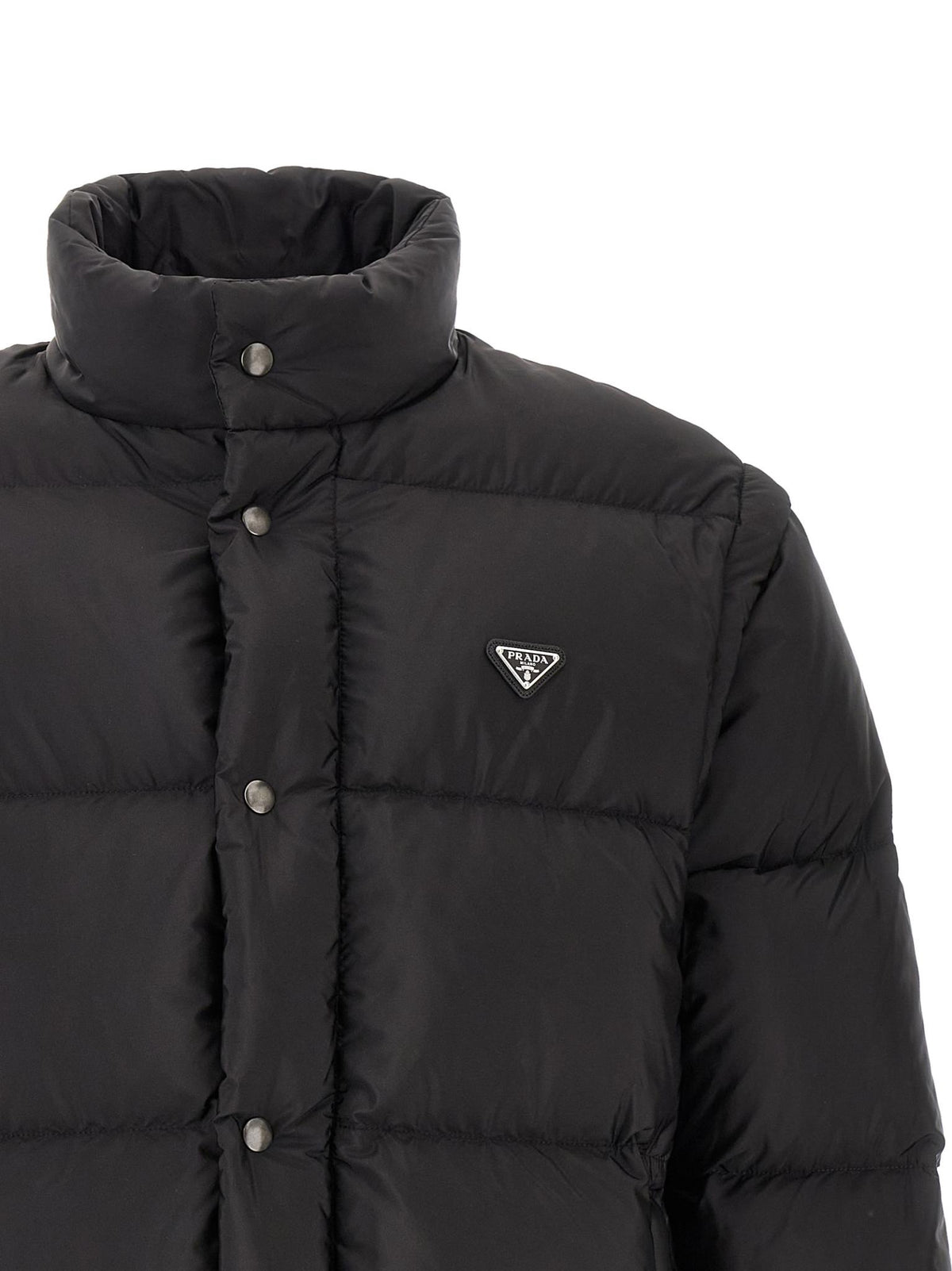 PRADA Black Nylon Casual Down Puffer Jacket for Men