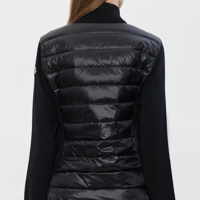 Moncler Women’s Knit-Sleeve Puffer Jacket Black