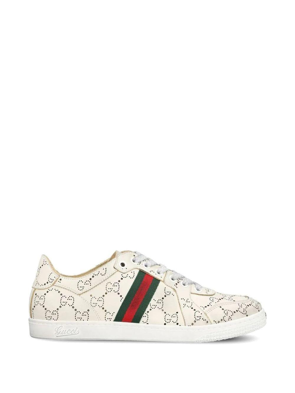 GUCCI Beige Canvas Low-Top Sneakers