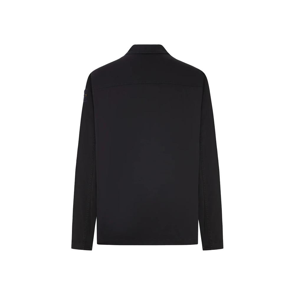 STONE ISLAND Black Stretch Overshirt Long Sleeve Shirt Men