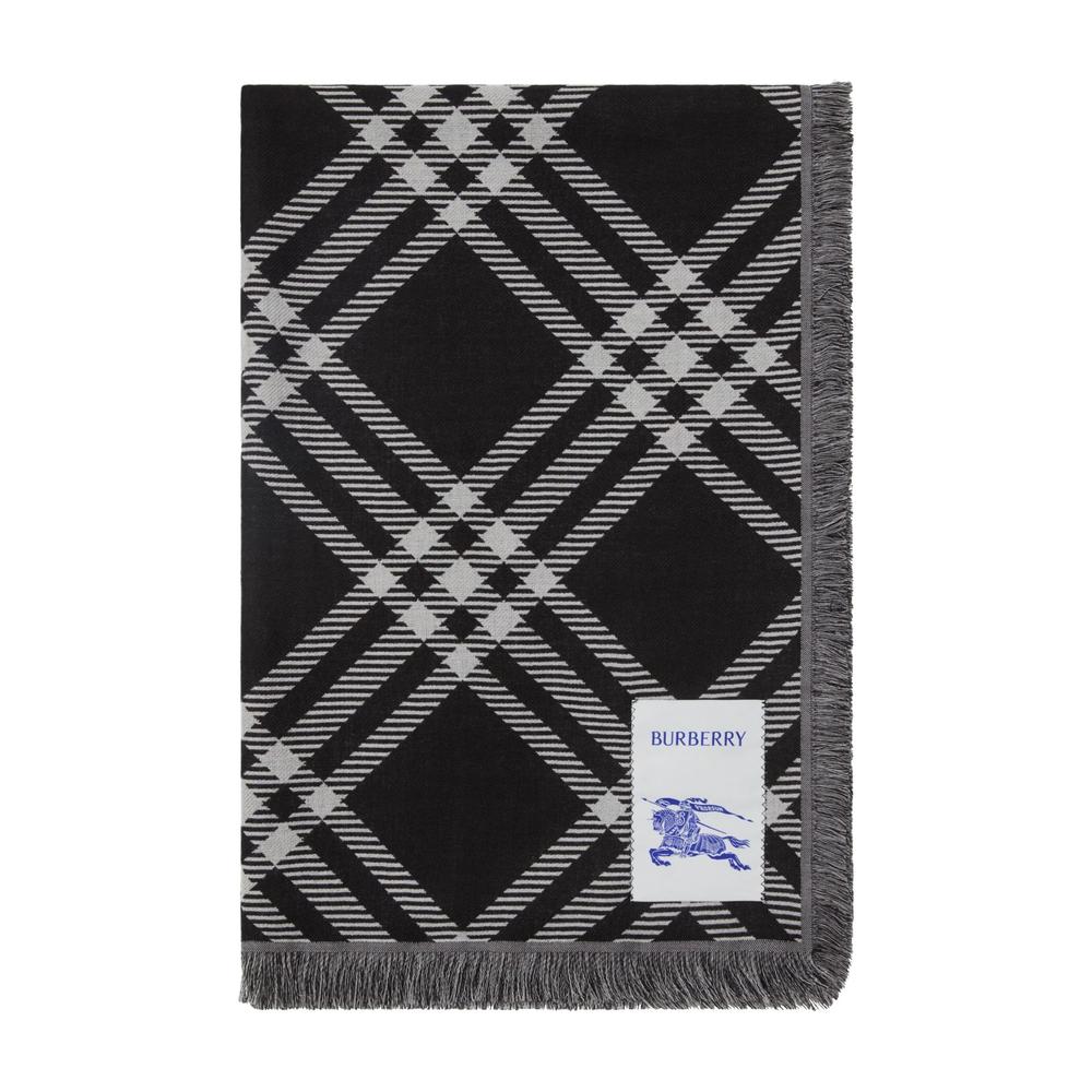 BURBERRY Beige Check Wool Scarf