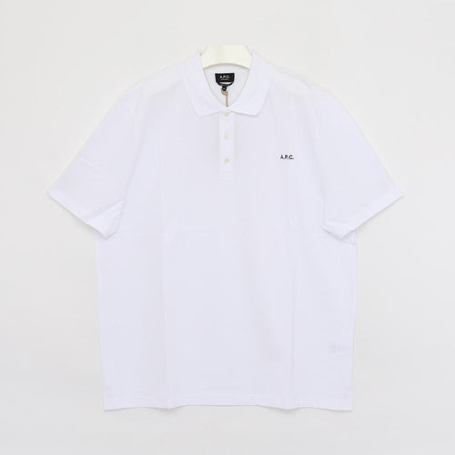 A.P.C. Logo Standard GOTS Short Sleeve Men’s Polo T-Shirt White