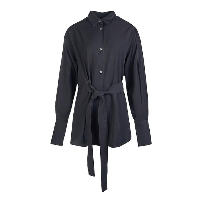 STUDIO NICHOLSON Women’s Black Belted Shirt CONDELL