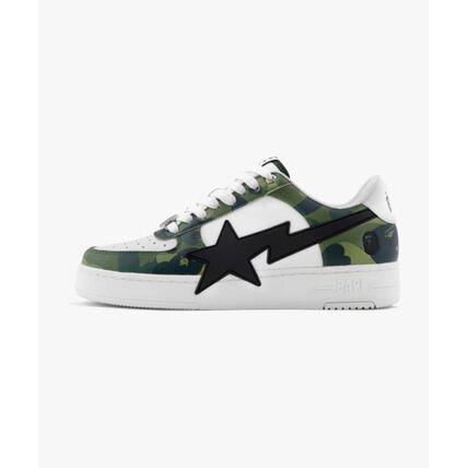 BAPE Low-Top Leather Sneakers for Men 001FWL301308MGRN GREEN DOM