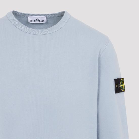 STONE ISLAND Ash Grey Cotton Fleece Sweatshirt for Men