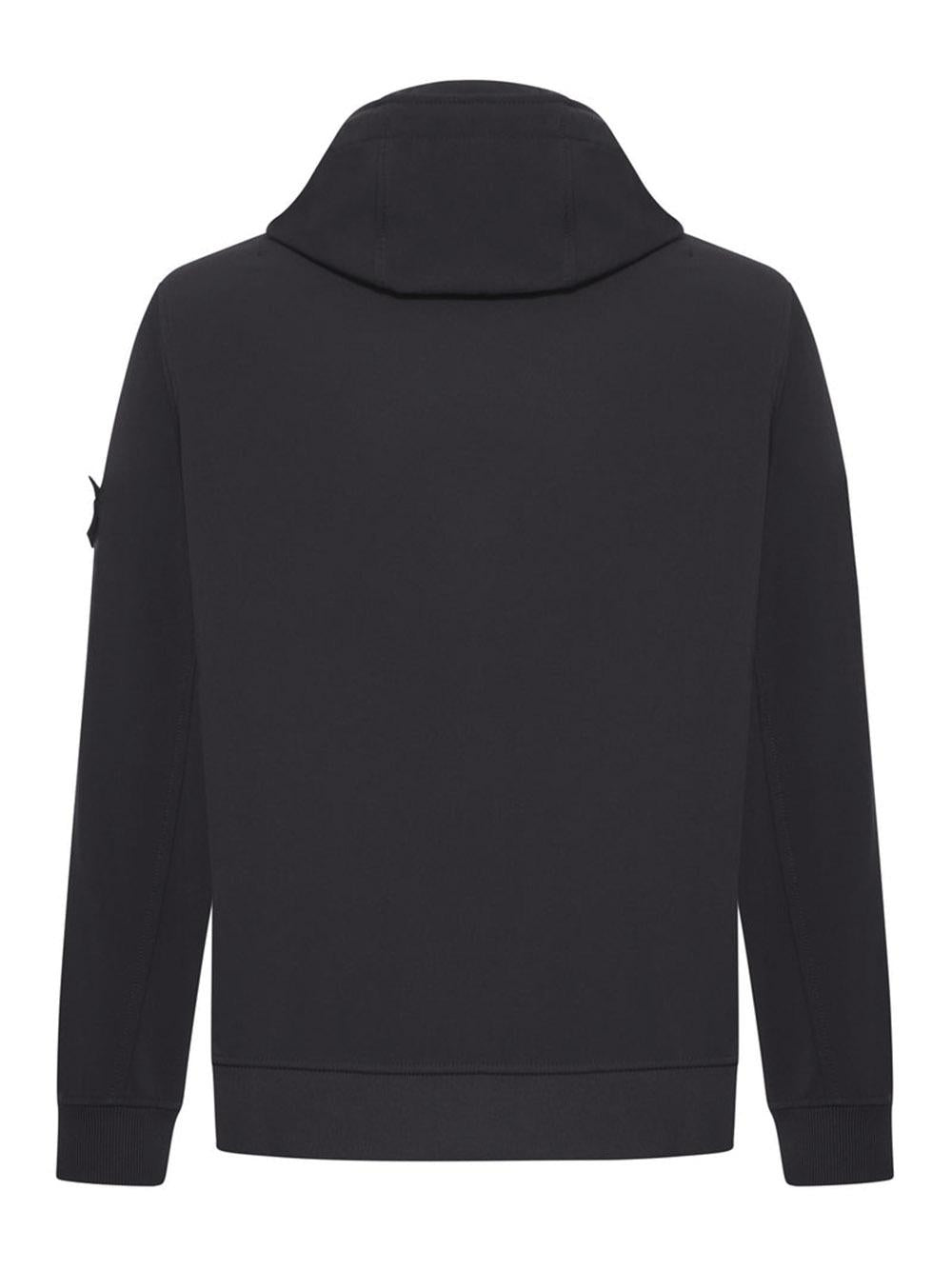 STONE ISLAND Black Hooded Zip-Up Jacket for Men K2S15Q100004 S0B22 V0029