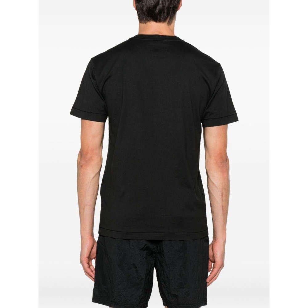 STONE ISLAND Black Logo Patch Short Sleeve T-Shirt