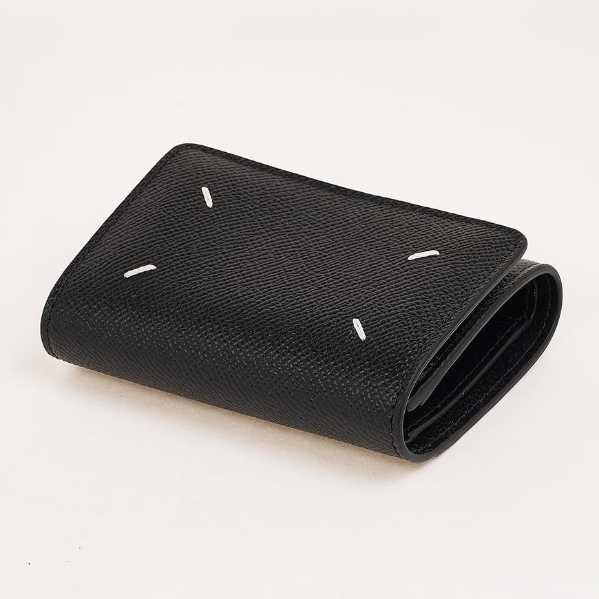 Maison Margiela Unisex Leather Four-Stitch Bifold Wallet Black