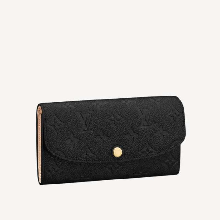 Louis Vuitton Monogram Empreinte Emily Wallet Noir Black Long Wallet