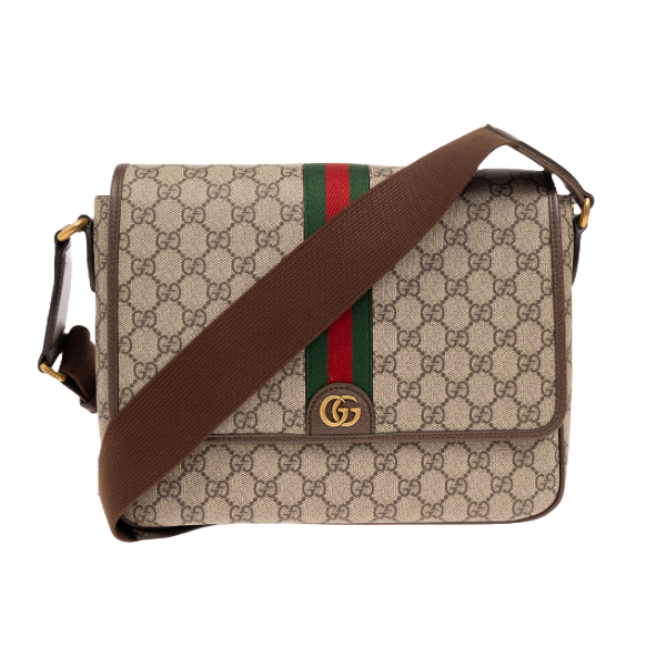 GUCCI Ophidia Medium Messenger Bag Beige Ebony Men’s Crossbody