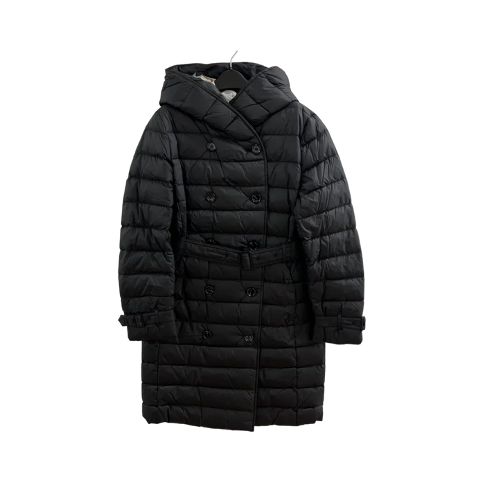 BURBERRY Witley Belted Long Down Puffer Coat Women Black 8105208