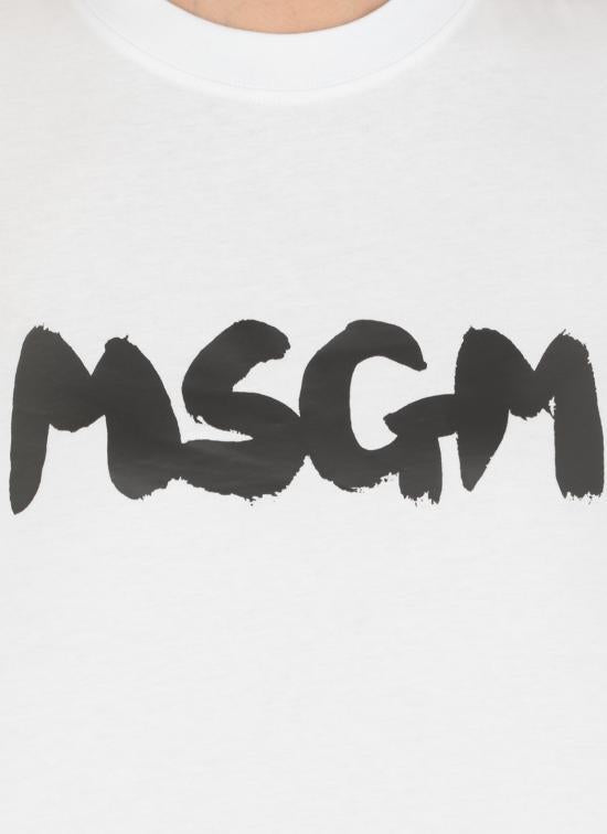 MSGM White Short Sleeve T-Shirt 3641 MDM992 4700201