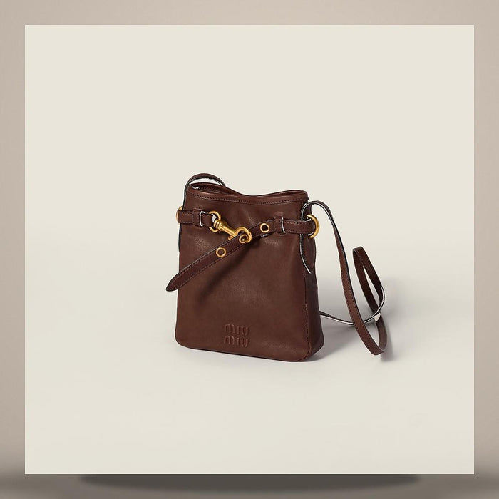 Miu Miu Nappa Leather Pouch 5NR461 AEFX F0NBL