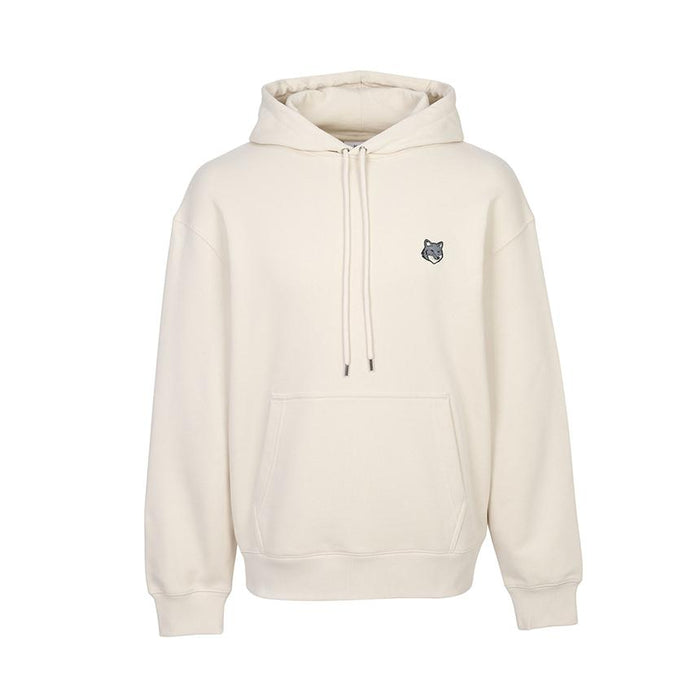 Maison Kitsune Fox Head Logo Men’s Hoodie Gray Cotton