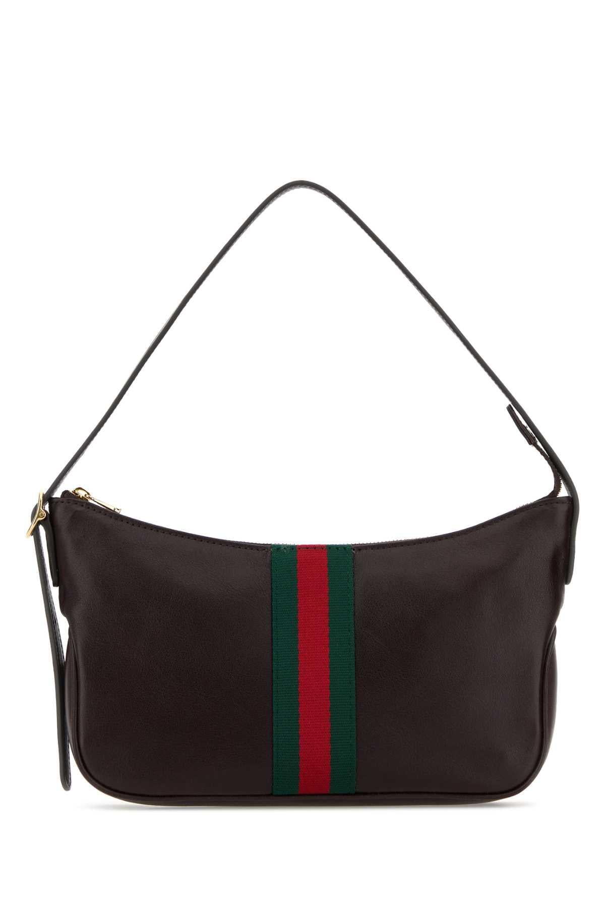 GUCCI Black Leather Shoulder Bag