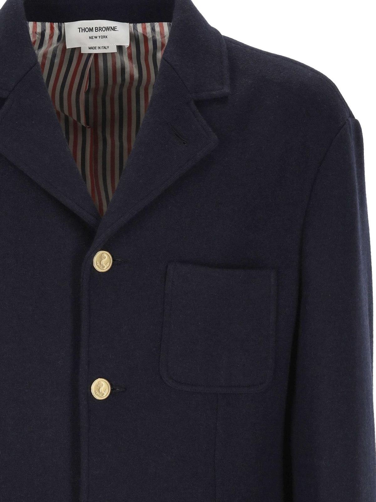 THOM BROWNE Navy Wool Two-Button Suit Jacket