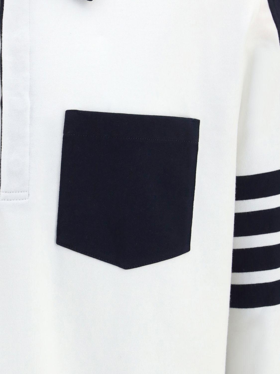 THOM BROWNE Long Sleeve T-Shirt White Cotton Men's Top