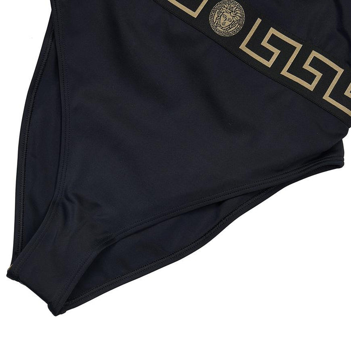 Versace Womens Sleeveless One-Piece Swimsuit Black