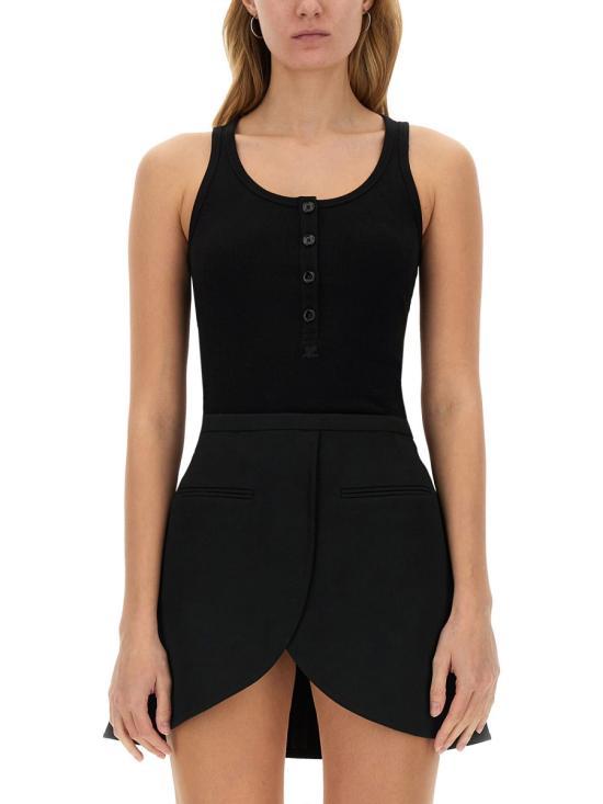 courreges Black Sleeveless T-Shirt 424 JDE089 JS01219999