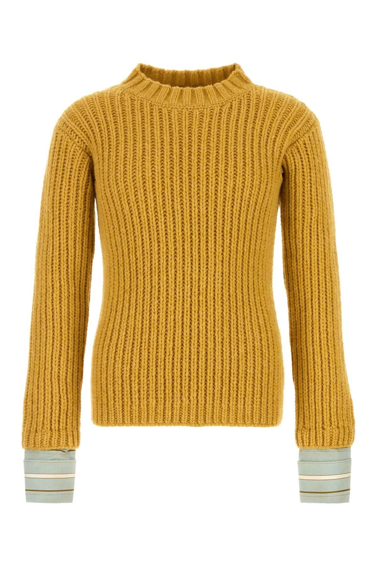 PRADA Black Wool Crewneck Knit Sweater for Men
