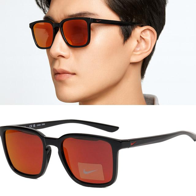 Nike Circuit Team Red Mirror Black Square Sunglasses Unisex Golf FD7322 010